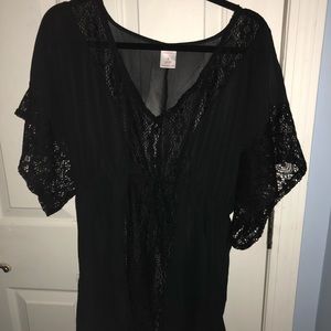 Black Target Coverup w/ Lace Detailing